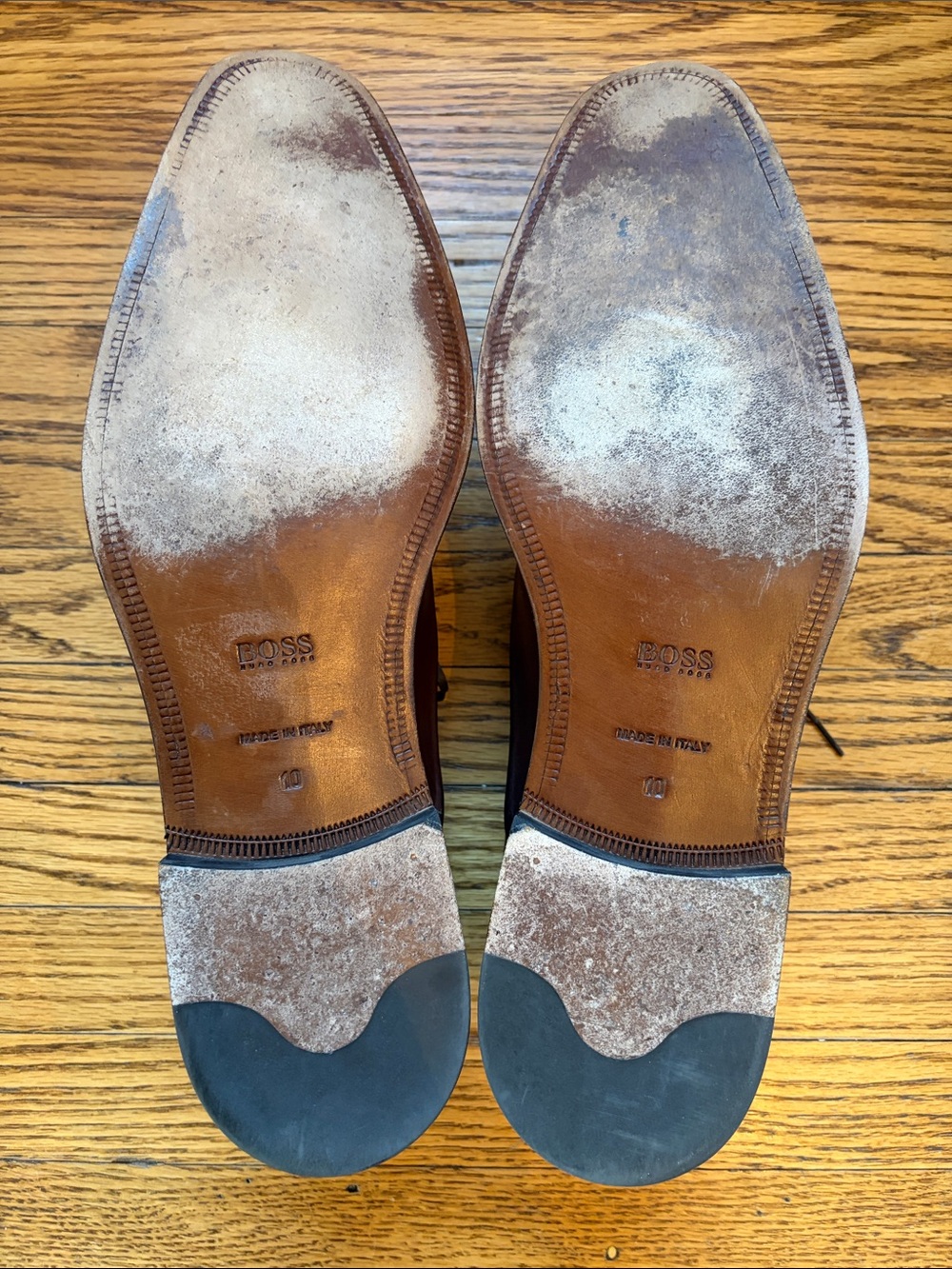 Hugo Boss Brown Leather Dress Shoes Size 10 Excellent Condition Worn 3 times - Picture 8 of 10